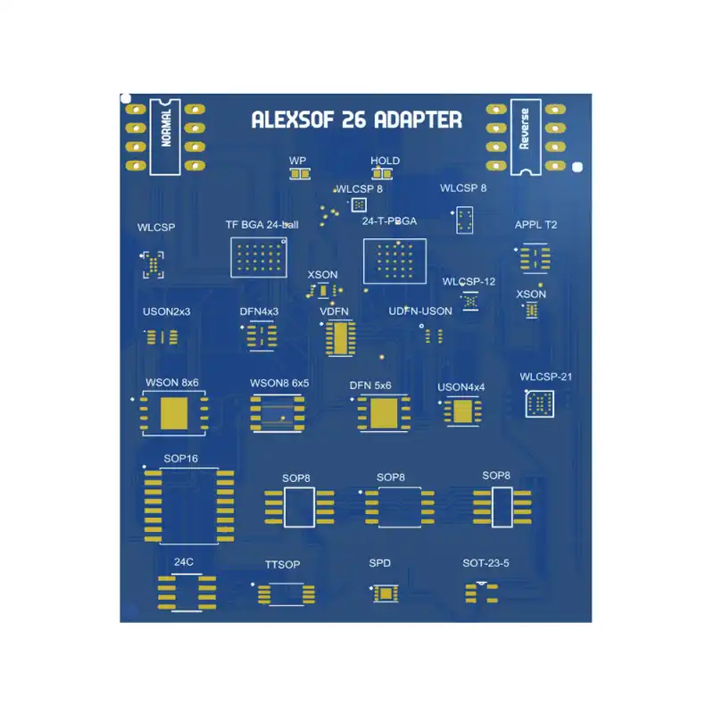 ALEXSOF 26 BIOS ADAPTER IN ONE WSON8 WLCSP8, WLCSP12,TFBFA24,DFN,VDFN,APPLE T2,WLCSP21,USON,SPD ,SPI NAND ADAPTER for MacBook , Laptop