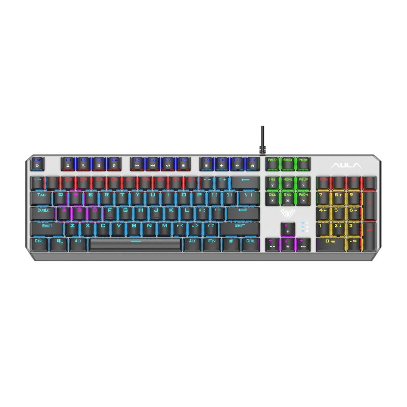 AULA F2066-II PC Portable Mechanical Keyboard, 104 Full Keys Gaming Wired RGB Ke