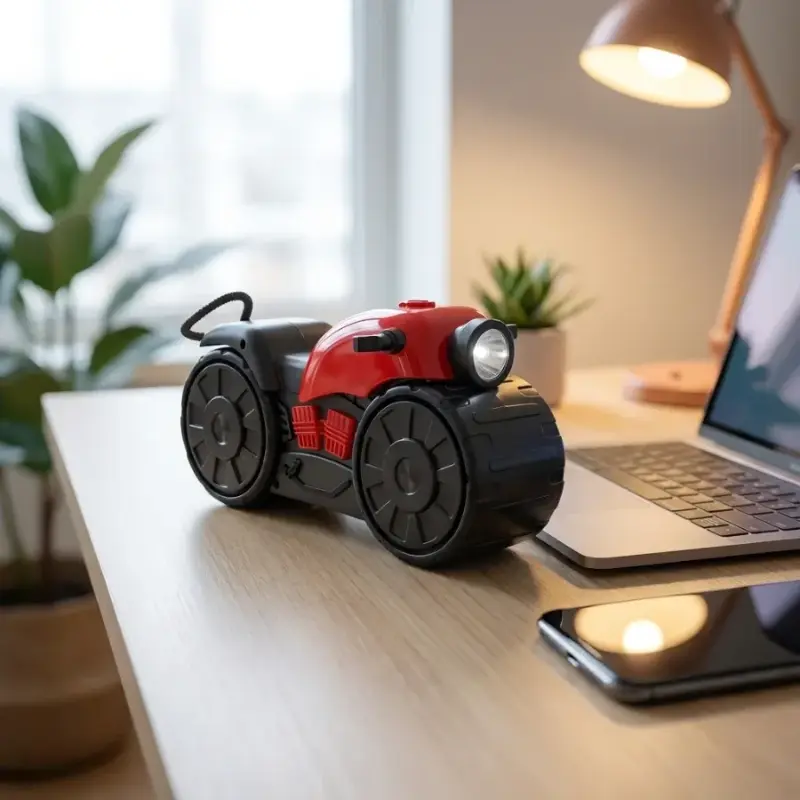 مكبر صوت بلوتوث GT-84 بتصميم موتوسيكل مع إضاءة LED